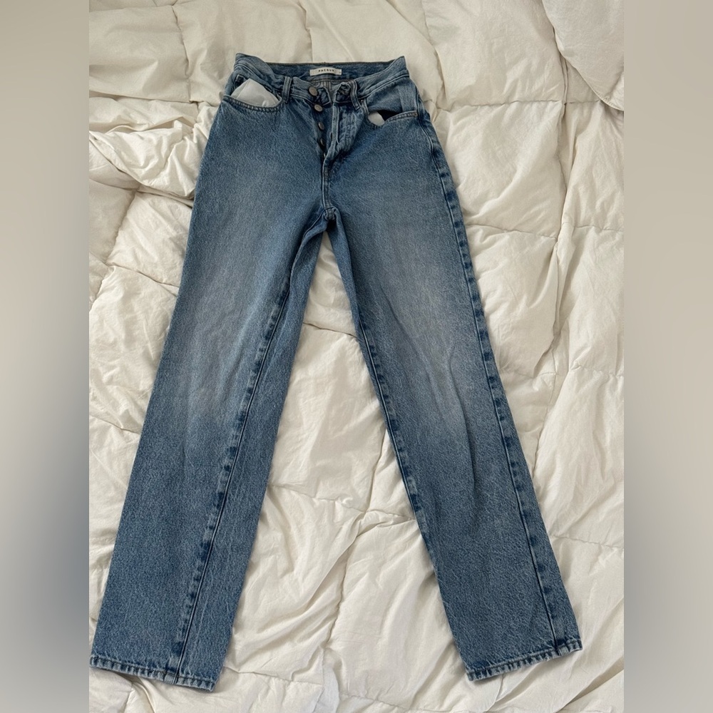 High-Waisted Blue Jeans